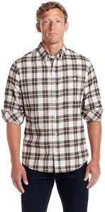Weatherproof Vintage Mens Casual Soft Brushed Plaid Button-Down Flannel Shirt