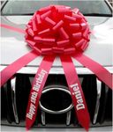 AJ Party Store Personalised Large Gift Car Bow Giant Bow For Birthday Presents Bikes Scooters Hand Made Large Bow For Gift Wrapping Wedding Car Ribbon With Over 80 Loops 14 Inches Bow (Red)