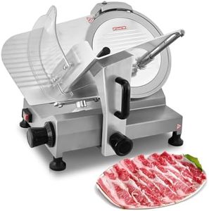 Hakka Commercial Electric Food Slicer - Cut Ham, Frozen Meat Without Bone, Cheese, 1400(r/min) φ300mm Aluminum Alloy for Restaurants, Hotels