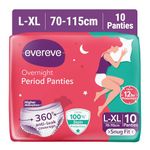 Evereve Period Panty For Girls & Women, (L-XL), 10 Pcs, 360 Degree Coverage, 0% Leaks, High Absorbency For Heavy Flow, Maternity Delivery Pads, Postpartum & Overnight Protection, Disposable Panty