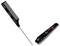 Vega Tail Comb with Steel Pin and Fine Tooth, Black & VEGA Large Nail Clipper (Black) (LNC-03)