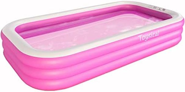 Toysical Inflatable Pool for Kids and Adults - 118 x 72 x 22 - More Durable Than Other Blow up Pools for Adults - Includes Patches