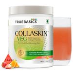 TrueBasics Collaskin, 100% Vegetarian Collagen Peptides (Mixed Fruit, 200G) | With Vitamin C, E & Hyaluronic Acid | For Youthful Glowing Skin, Healthy Hair & Nails, Powder