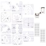 14 PCs Free Motion Quilting Template Set Includes 11 Quilting Templates 3mm, High Shank Ruler Foot, Non-Slip Grips, Free Motion Quilting Rulers and Templates for DIY Quilting on Sewing Machine