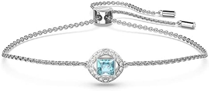 Swarovski Amazon Exclusive Una Angelic Bracelet, Square, Blue and White Crystals in a Rhodium Plated Setting