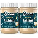 Soom Foods Ground Premium Sesame Tahini Paste 16oz (2 Pack) | Silky Smooth Texture in Hummus, Dips, Dressings | Vegan, Nut-Free, Gluten-Free, Dairy-Free, Paleo, Keto