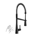 Moen 5925EWBL Sleek Single-Handle High Arc Pulldown Kitchen Faucet, Matte Black