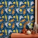 Asian Paints EzyCR8 P&S Celestial Astronaut| Self Adhesive Wallpaper (45x500cm)| Peel & Stick Wallpaper, DIY Wall Sticker for Home & Office, Easy Application & Removal| PVC Coated