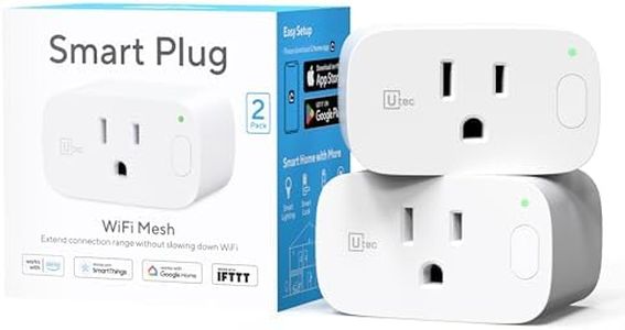 UTEC Smart Plug, Wi-Fi Mesh Outlet, 15A Ultra Efficient Smart Plug Compatible with Alexa, Google Home & IFTTT, No Hub Required, 2.4GHz Wi-Fi Only, Remote Control, ETL Certified, 2 Pack