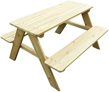 Merry Garden Kids Wooden Picnic Bench Outdoor Patio Dining Table, 37 x 10.8 x 4.9, Brown