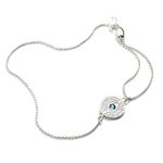 Alex and Ani Evil Eye Pull Chain Bracelet Sterling Silver One Size