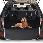 UNIQU Car Boot Cover for Dogs | Waterproof, Nonslip Pet Car Boot Liner Protector | Universal Car Trunk Dog Blanket with Side Protection and Bumper Protection for Car, Truck, SUV (Black - Grey Edge)