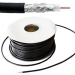 50m Outdoor Coaxial Cable – External RG6 Coax Wire Reel Braid Drum – TV Aerial Satellite/Sat Freeview CCS - Loops