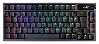 ASUS ROG Azoth 75% Wireless DIY Custom Gaming Keyboard, OLED display, Gasket-Mount, Three-Layer Dampening, Hot-Swappable ROG NX Red Switches & Keyboard Stabilizers, PBT Keycaps, RGB-Black, UK Layout