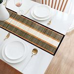 HOKIPO ® Eco-Friendly Handmade Madurkathi Center Table Runner for Dining Table, Coffee Table (Black, 12x52 Inches) 4 Seater