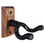 Guitar Wall Mount, Black Walnut Wood Guitar Hanger, U-Shaped Guitar Wall Hanger Mount, Guitar Holder Hook Stand Wall for Acoustic, Electric Guitar, Banjo, Bass, Gift for Guitar Player Men Boy