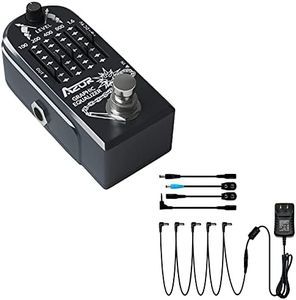 AZOR Pedal Power Adapter with Guitar Pedal 6 Band Graphic EQ Effects Pedal Graphic Guitar Equalizer Distortions Effect Metal Pedal