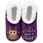 Snoozies! Pairables Owl Hoot Womens Slippers Super Soft Sherpa Ffleece Non Slip Sole Ladies Sizes 3-9 (uk_footwear_size_system, adult, women, alpha, medium, medium)