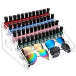 AusDaur Clear 6-Tier Nail Polish Organiser Rack Acrylic Nail Varnish Storage Display Stand for Cosmetic Essential Oils Sunglasses Paint Storage Rack Holder to Artist