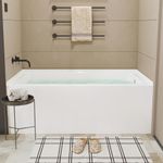 Acrylic Skirted Soaking Bathtub 60×30 Inch – Right Hand Drain & Overflow Drop-In Bathtub, Compact Alcove Soaking Bath Tub for Small Bathrooms, Comfortable Deep Soak with Smooth Surface, Easy to Clean