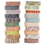 Yubbaex 20 Rolls Basic Patterns Washi Tape Set Skinny Masking Creative Decorative Tapes, Designer's Selection (Collection 4- Romance)