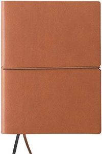 Global Printed Products Pocket Journal Notebook 4.25"x5.75" with Elastic Closure Leather Material (Brown/Black)