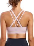 RUNNING GIRL Sports Bra for Women, Criss-Cross Back Padded Strappy Sports Bras Medium Support Yoga Bra with Removable Cups