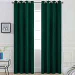 Yakamok 96 Inch Long Dark Green Blackout Curtains Room Darkening Thermal Insulated with Grommet Window Curtains for Bedroom, Light Blocking Blackout Drapes for Living Room,52 inch Width,2 Panels