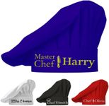 Personalized Chef Hats for Adults - Custom Embroidered Kitchen Baking Hat with Name - Chef Cap for Baking, Cooking, & Food Services - Adjustable Chef Hats for Men & Women - Royal Blue