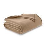 Vellux 1B07049 Original Insulating Core Hotel Style Solid Blanket Machine Washable Soft Cozy Warm Pet Friendly Bed Sofa Blankets, Twin, Beige