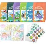 THE TWIDDLERS 36 Mini Colouring Books for Party Bags, with Stickers - Dinosaur Theme, A6 Mini Books for Children, Age 4-8, Perfect Small Colouring Books for Party Bag Fillers Favours