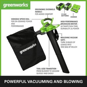 Greenworks Cordless Leaf Blower and Vacuum – Lightweight Garden Tool