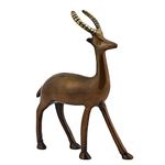 Jaszz Art Brass Deer Ethnic Design Handmade Statue for Home Decor Office Counter Decorative Showpiece Vastu Animal Gift Item (16 * 5 * 20cm &750g)