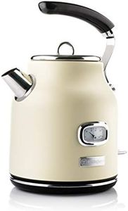 Westinghouse 1.7L 2200W Retro Series Electric Kettle | Fast Boil, Water Boiler For Hot Drinks, Quiet Boil & Detachable Filter | Temperature & Water Level Indicator | 2 Years Warranty (White)