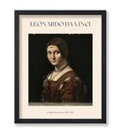 Poster Master Da Vinci Poster - La Belle Ferronière Print - Lady from the Court of Milan Art - Baroque Art - Renaissance Art - Portrait Art - Classic Home or Office Decor - 8x10 UNFRAMED Wall Art