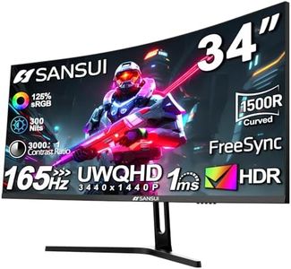 SANSUI 34" Curved Gaming Monitor UWQHD 165Hz