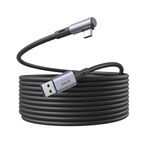 KIWI design Link Cable Compatible with Quest 3S/3/2/1/Pro, and Pico 4, 16FT with Cable Clip, High Speed PC Data Transfer, USB 3.0 to USB C Cable for VR Headset