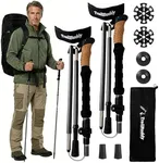 TrailBuddy Foldable Trekking Poles – Ultralight 7075 Aluminum, EVA & Cork Grip Collapsible Hiking Poles – Lightweight Adjustable Walking Sticks for Men, Women, Seniors & Travel