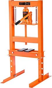 VEVOR Hydraulic 6 Ton H-Frame Garage Floor Adjustable Shop Press with Plates, 6T, Orange