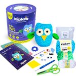 Kipkee Beginner Crochet Kit | All Inclusive Knitting Craft Kit with Non-fray Yarn, Video Tutorial and Fun Accessories | Ollie The Wise owl,Multi-Coloured