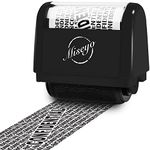 Miseyo Wide Confidential Roller Stamp Identity Theft Protection - Black