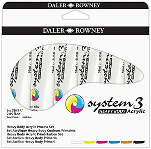 Daler Rowney System3 6-Tube Heavy Body Acrylic Paint Process Set - 59ml Acrylic Paint Tubes for Artists and Students - Artist Paint for Canvas Murals and More - Thick Acrylic Paint for All Skill Sets