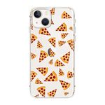 Blingy's iPhone 14 Case, Fun Pizza Creative Cartoon Food Design Transparent Soft TPU Protective Clear Case Compatible for iPhone 14 6.1 inch (Pizza Style)