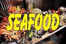 NEOPlex 24" x 36" Vinyl Business Advertising Banner - "Seafood Wave Shrimp "