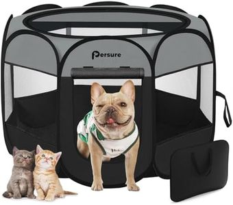 Dog Cat Playpen Indoor Outdoor for Puppy Pet Cat Travel, Dog Enclosure Tent Crates Cage for Recovery After Surgery, Portable Pop Up Dog Kennel with Carrying Case (Dark Grey, Large)