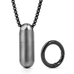 TISUR Titanium Pill Case with 28'' Necklace Chain,Micro Keychain Pill Holder.Waterproof Pill Fob for Emergency Aspirin & Nitroglycerin for Travel Purse Pocket