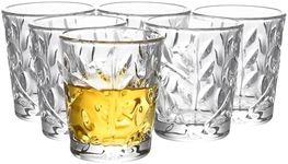 Regal Trunk Shot Glass Set - Crystal Shot Glasses Set of 6 - Suitable for Tequilla, Sherry, Cordial and Whiskey - Drinkware Collection - Stylish and Elegant Pattern - Dishwasher Safe, 2oz