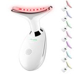Red Light Therapy Device for Face, 7 Color LED Facial Light Therapy Wand for Skin Care at Home Blue Light Face Massager Tool for Neck(Light White)