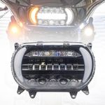 High-Performance LED Headlight for Harley Davidson Road Glide (2015-2020) – Superior Brightness, Integrated Turn Signals, White Running Lights, and Daytime Running Lights – Enhanced Visibility & Style