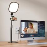 LitONES Desktop Video Conference Light, Zoom Lighting for Computer, 30 Lighting Modes Desk Ring Light with Stand & Phone Holder, Desk Lamp for Home Office, Laptop, Webcam Video Calls, Filming